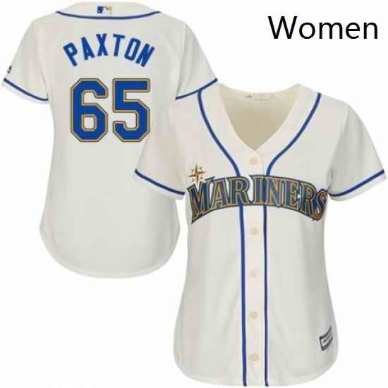 Womens Majestic Seattle Mariners 65 James Paxton Replica Cream Alternate Cool Base MLB Jersey
